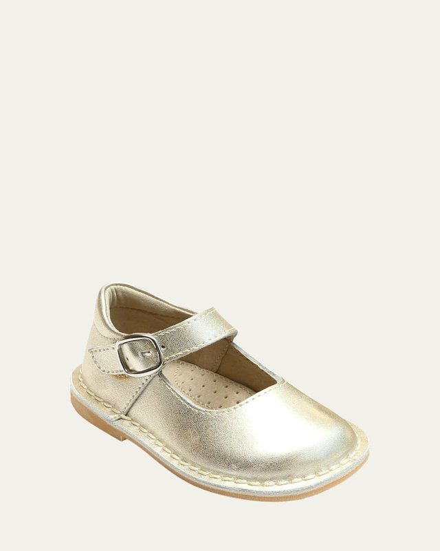 Grace Metallic Leather Mary Jane Flats, Baby/Toddler